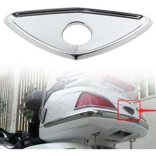 Motorcycle Rear Tail Lock Decorative Cover Trunk Key Hole Trim for HONDA Goldwing GL1800 2001-2011 Models Chrome