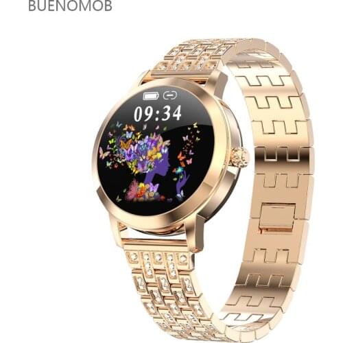 BUENOMOB LW07 Smart Watch Women IP68 Waterproof DIY Watch Face 2.5D Round Screen Heart Rate Smartwatch 2020 for Girl Lady Gift