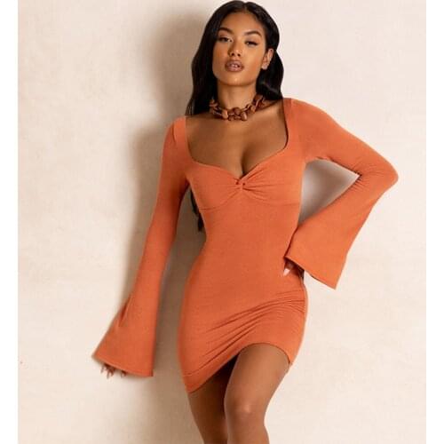 Long Sleeve Hollow Out V Neck Sexy Bodycon Bandage Women Dress 2021 Summer Fashion Female Party Long Sleeve Dresses