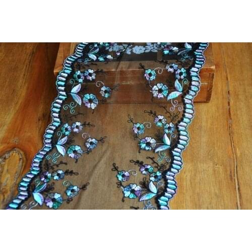 10Meters Cloth Flower Embroidery Lace Trim Handmade DIY Clothes 20cm Wide Laces Fabric Accessories Fashion