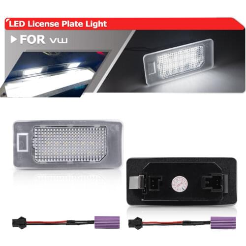 2PCs Canbus Error Free White Led Number License Plate Light For VW Golf 6 7 Variant Golf Plus Passat B7 Wagon Sharan 2 Touran