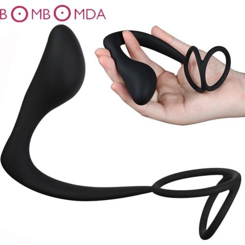 Anal Sex Toys For Me Masturbators Male Prostate Massager Double Penis Sleeve Ring Dildo Butt Plug For Men Erotic Adult Sex Toys