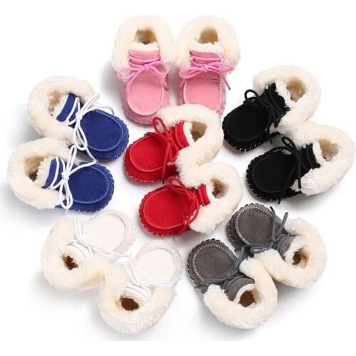 Winter men and women baby 0-1 years old plus velvet warm soles boots soft bottom baby toddler shoes