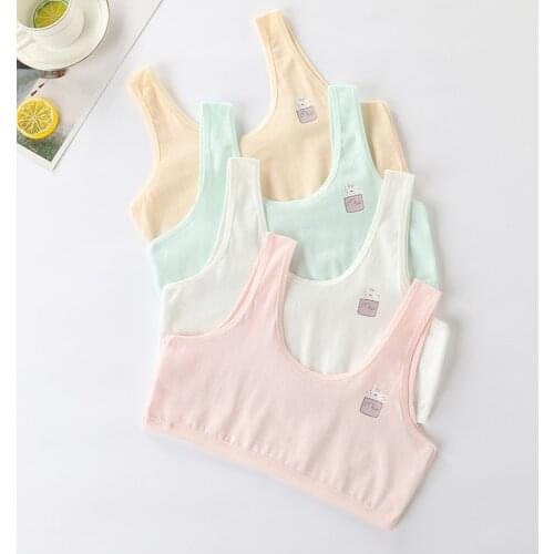 New 8-16years Teen Girls Training Bras Puberty Wireless Elastic Bra Cotton Sport Tank Tops Underwear