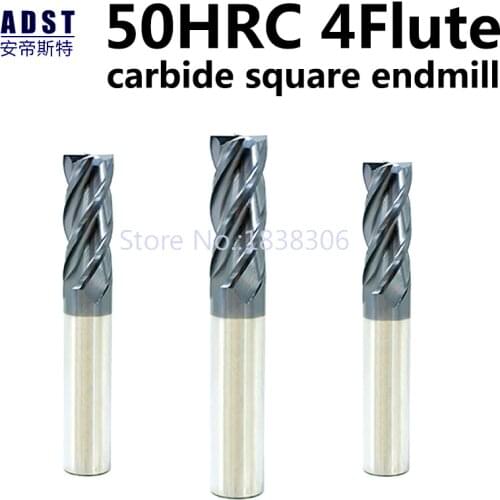 Endmill Carbide Tungsten End Mill Milling Cutter Cutting Tools Router Bit 50HRC 4 Flute Metalworking CNC Machine Tool 1 pcs