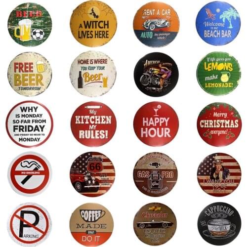Ice cold beer served here bar ourside wall poster man cave drink time house decorative tray