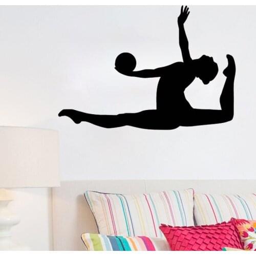 Rhythmic Gymnastics Ball Leap Wall Sticker Gym Sport Wall Decals Boys Girls Room Decoration Living Room Bedroom Vinyl Art Murals
