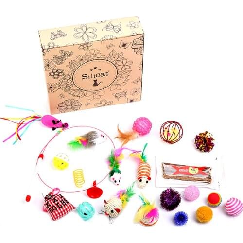 20Pcs/Set Cat Toy Gift Box Creative Interactive Multipurpose Cat Teaser Cat Ball Toy Pet Interactive Toy Supplies