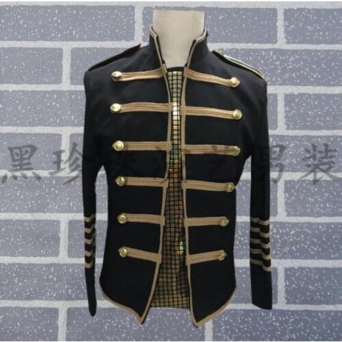 Black Men Suits Designs Homme Terno Stage Singers Mens Blazers Dance Double-breasted Clothes Mens Jacket Star Style Dress Punk