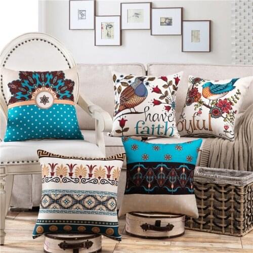 Hap-deer 45*45cm Cushion Covers Countryside Style Wave Decor Home Decor Almofadas Para Sofa Cojines Decorativos Pillow Covers