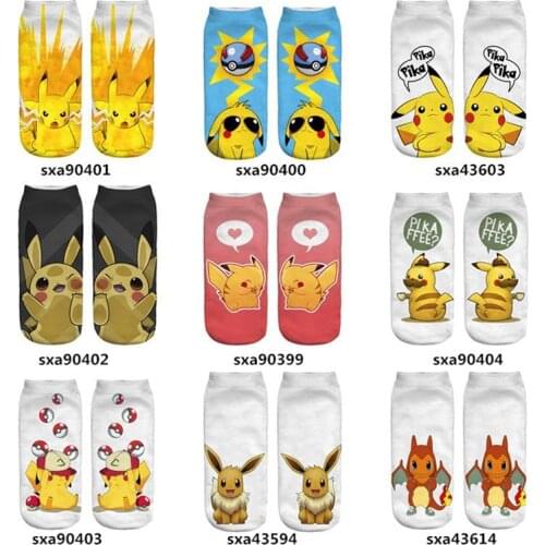 Pokemon Pikachu Short Sock Slipper Cartoon Figure Anime Cosplay Socks Boys Girls Pokemon Go Cartoon Socks Gifts