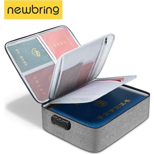 New Bring Document Storage Bag with Lock Large Capacity Certificates Organizer Case Passport Tickets Files Cards Bag Multilayer