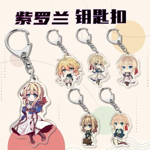 New Anime Violet Evergarden Key chain Acrylic Keyring Cute Kawaii Pendant Keychains Chaveiro Souvenir Gift for Fans Dropshipping