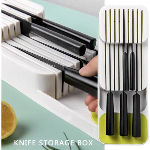 Knife Stand Cabinet Tray Kitchen Cultery Organizer Holder Drawer Kitchen Knives Forks Spoons Storage Rack Plastic Kitchen Tidy