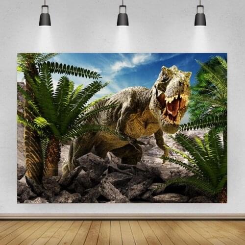Realistic Roaring Tyrannosaurus Portrait Photography Background Family Activities Decors Vinyl Backdrop Photocall Studio Props