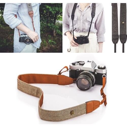 Adjustable Cotton Leather Camera Shoulder Strap Neck Vintage Strap Belt Cameras Strap For Sony Nikon SLR Canon Camera Accessory
