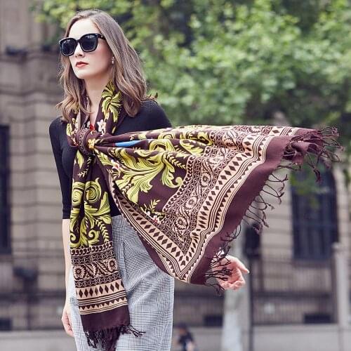 Wool Women Scarves Stoles Elegant Carf Warm Shawl Bandana Scarf Luxury Brand Muslim Hijab Beach Blanket Face Shield Foulard