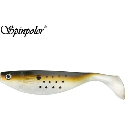 Spinpoler Soft Plastic Lures Lifelike T-Tail Fish PVC Carp Crankbait Saltwater Wobbler Lure Swimbait Lure 1-Pack Dropshipping