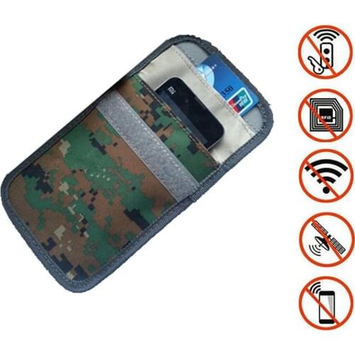 Car Key RFID Signal Blocker Bags FOB Shielding ID Card Pouch Wallet Camouflage Faraday Phone Bag For Privacy Protection BAG1005