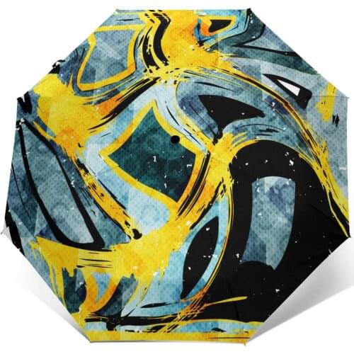 Wind Resistant Folding Automatic Umbrella Women Retro Geometric Black White And Pastel Windproof Umbrellas Rain For Men Parasol