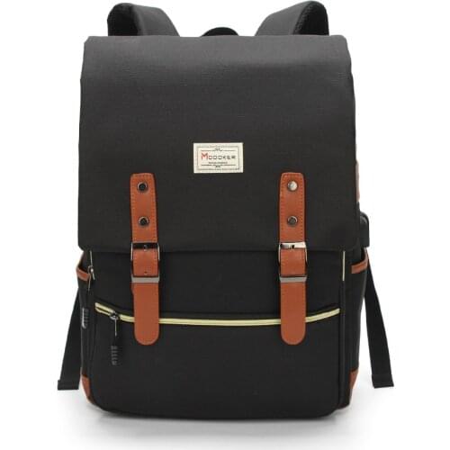 Modoker Vintage Laptop Backpack for Women Men School College Backpack with USB Charging Port Fashion Backpack Fits 15 Laptop