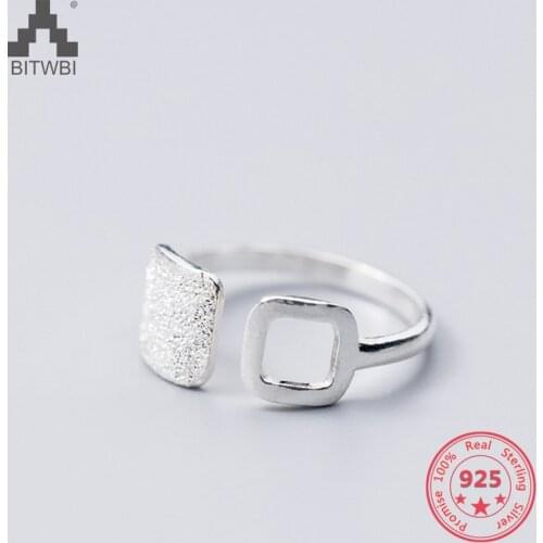 Factory Price 100% 925 Sterling Silver Fashion Minimalism Geometric Open Flexible Ring Fine Jewelry for Female