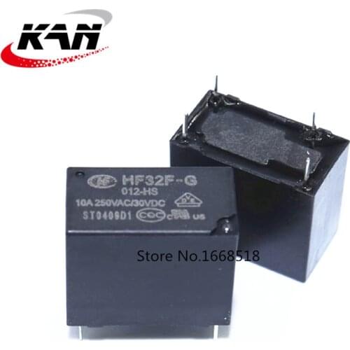 10PCS/lot 5V 12V 24V Power Relays HF32F-G JZC-32F-005-HS JZC-32F-012-HS JZC-32F-024-HS 10A 250VAC 4PIN