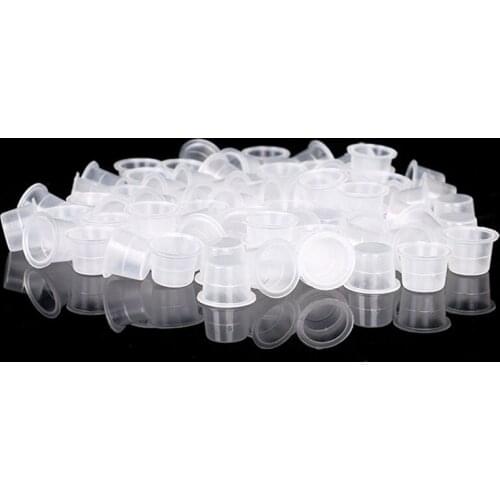 1000pcs Plastic Disposable Microblading Tattoo Ink Cups Permanent Makeup Pigment Clear Holder Container Cap Tattoo Accessory