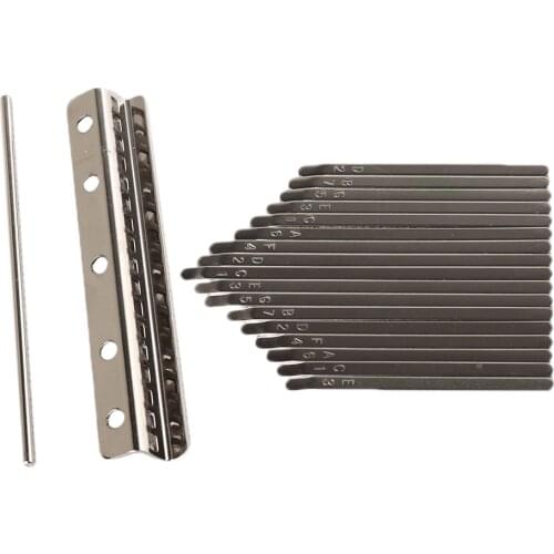 17 Key Kalimba Making Steel Keys & Bridge For Finger Thumb Piano Percussion Kalimba Replacement Keys