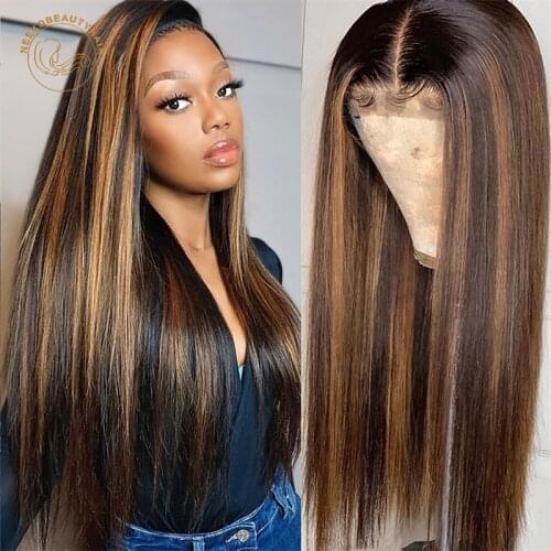 #1B/27 Highlight Wig 13X4 Colored Lace Front Human Hair Wigs Pre Plucked Highlight Blonde Lace Frontal Wig For Women 30 Inches