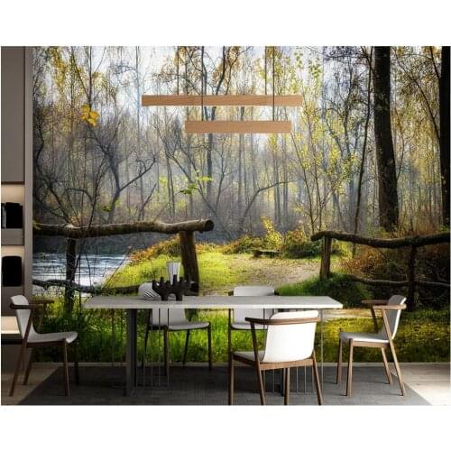 3d wall murals wallpaper for living room Fresh grassland natural scenery by the forest home decor wallpaper for bedroom walls