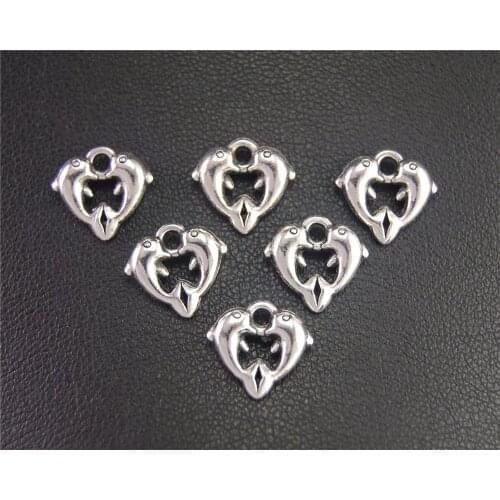 50pcs Silver Color marine dolphins Bracelet Necklace Jewelry Making Handmade DIY 11x12mm A2019