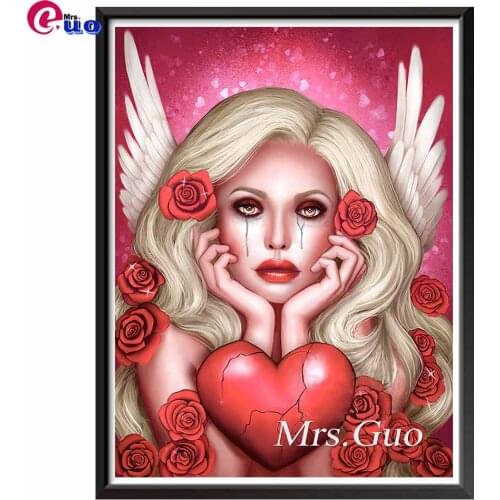 Gothic Freak Woman 5d diy diamond painting full square drill mosaic picture of rhinestones Diamond embroidery Heart Girl