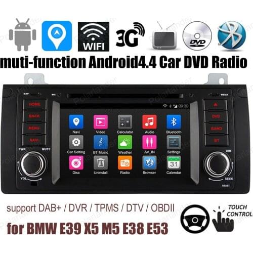 7 inch Android4.4 Car DVD touch screen radio Support DAB + TPMS GPS OBD DVR 3G WiFi BT For B/MW/E39/X5/M5/E38/E53
