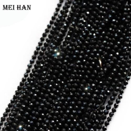 Meihan Free shipping (10strands/set) natural 2mm Spinel faceted round loose beads charm gem stone for jewelry making desgin