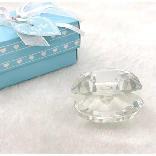 FREE SHIPPING(12pcs/Lot)+Unique Design Choice Crystal Collection Clamshell Baby Shower Favors and Gift for Guest