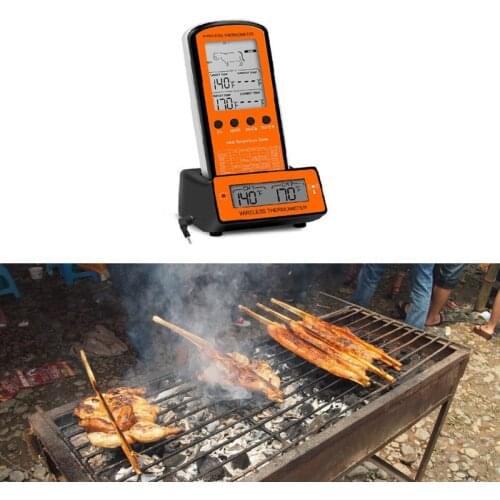 Wireless Digital Food Temperature Meter Lcd Display Dual Probe 8 Meat Cooking Modes 5 Tastes for Grill Oven BBQ