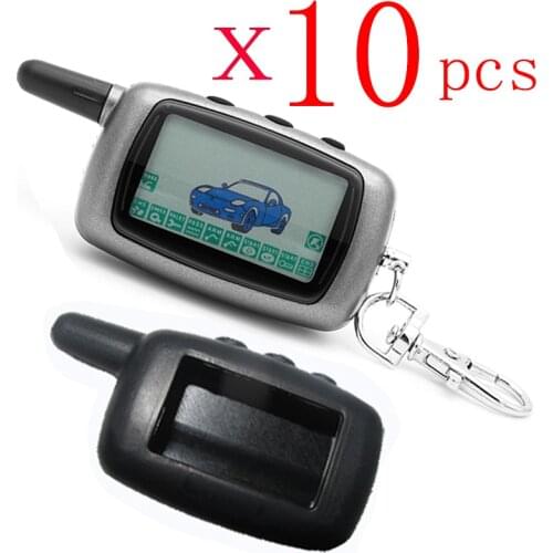 10 Pcs/lot Russia Version Keychain alarm For Starline A9 LCD Remote 2 Way Two Way Car Alarm System start stop key fob alarm