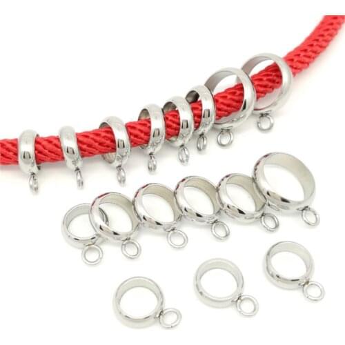 20pcs Stainless Steel jewelry connector Spacer Beads Ball 4/5/6/7/8mm Big Hole Positioning Beads Fits for DIY Bracelets findings