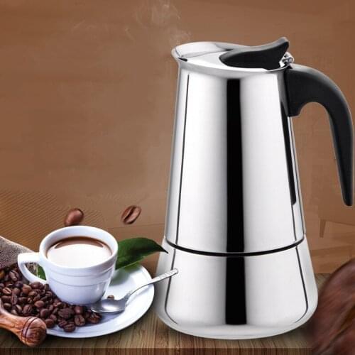 European Fashion Large Capacity 304 Stainless Steel Moka Pot Coffee Maker Utensils Creative Espresso Maker French Coffee Pot