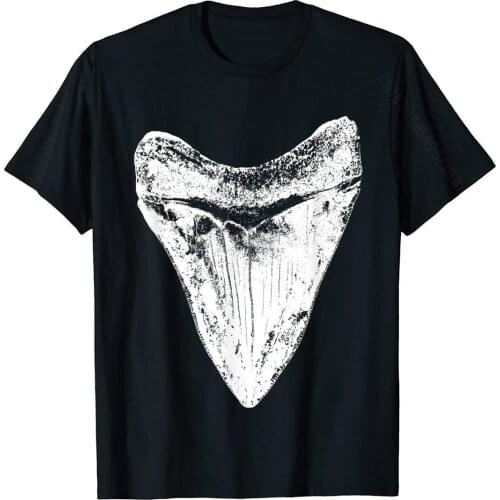Megalodon Shark Tooth T-Shirt | Meg Sharks Teeth Gift TShirt T Shirt Casual Classic Cotton Tops & Tees Europe For Men