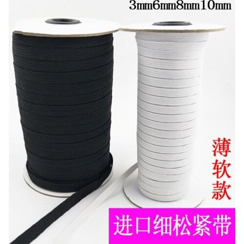 Hot 0.3CM (25 meters/lot) White black elastic ribbon high quality sewing stretch band DIY handmade materials wedding gift wrap