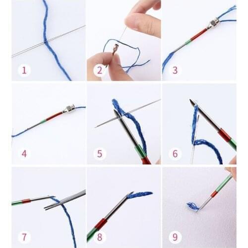 Punch Needle Tool 7/10/3 Sizes Embroidery Punch Needle Threader for Embroidery Floss Poking Cross STTA889