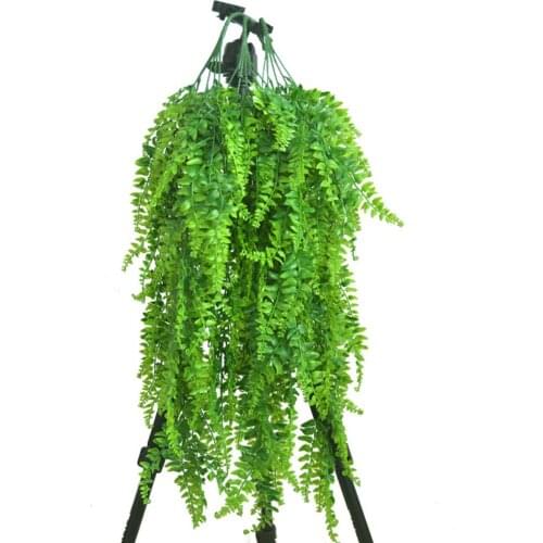 Artificial Plants Persian Fern Tree Leaves Fake Plastic Green Vines Rattan Wall Hanging Garland Garden Home Wedding Decoration