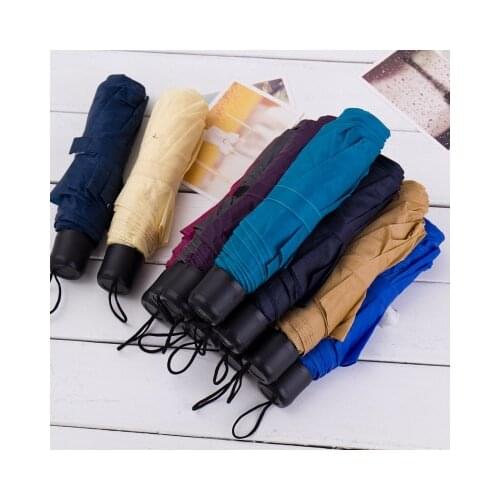 Mini Compact Sun Rain Travel Umbrella Lightweight Portable Outdoor Umbrella Short-handled Folding MAZI888