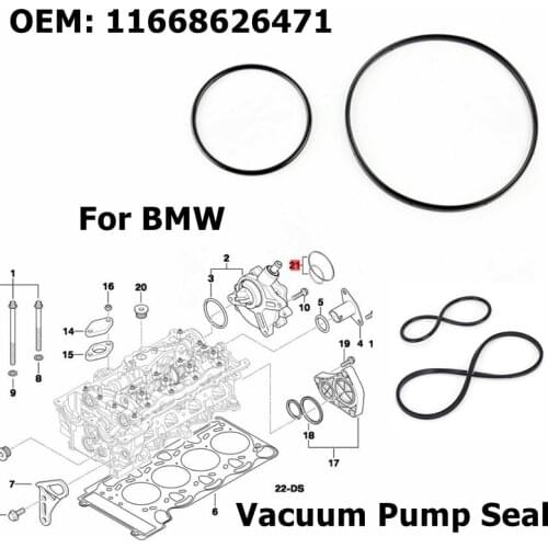 11668626471 Black Rubber Vacuum Pump Seal Kit Fit For BMW V8 E46 E65 E66 E53 E70 E60 E84 E90 745i 545i 645i X1 X5