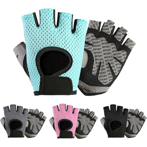 Summer Women Men Silicone Non-Slip Sweat-Proof Breathable Fitness Sports Outdoor Bike Half-Finger Gloves Gym Power Bicycle Glove