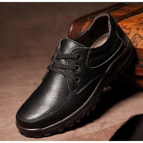 Men Real Leather Loafers Casual Lace-up Tooling Platform Shoes Male Driving Footwear Autumn Round Toe Mens Shoes Big Size 38-48