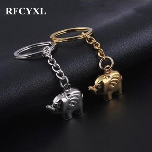 Fashion Cute Pet Keychain Elephant Key Chains Rings Metal Holder For Car Keyrings KeyChains For Man Women High Quality Gift