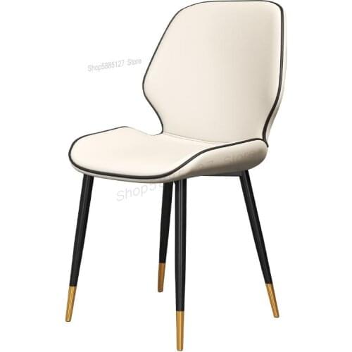 Nordic Style Light Luxury Dining Chair Modern Minimalist Home Stool Backrest Iron Chair Net Red Casual Restaurant Dining Table A